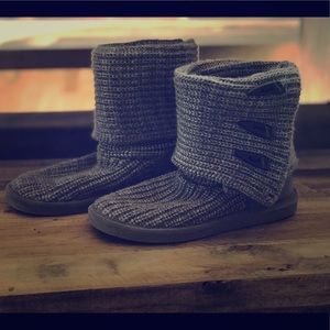 BearPaw Knit Gray Booties